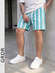  Short à rayures style vacances pour hommes GRDR, pantalon décontracté et confortable, minimaliste pour la sortie, mi-long