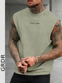 GRDR Men's Summer Casual Sleeveless Round Neck Tank Top - Mint Green - View 2