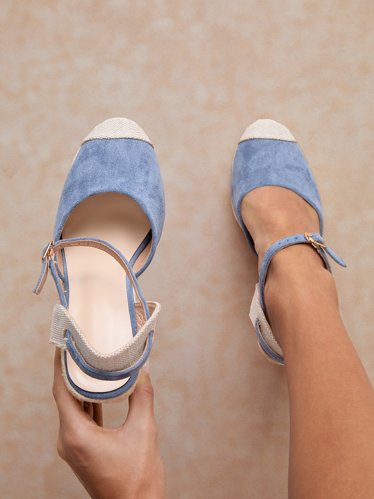 Tropiscape Dép sandal nữ đế dày phong cách Âu Mỹ mới thời trang ngoài trời cho nữ - Màu xanh lam - Xem 4