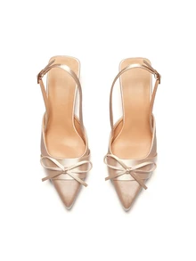 Rylithe Women's Pointed Toe Kitten Heel Stiletto Pumps - Beige - View 2