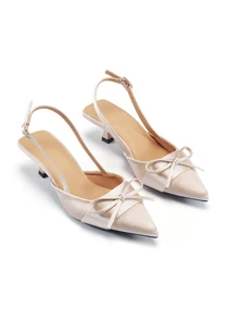 Rylithe Women's Pointed Toe Kitten Heel Stiletto Pumps - Beige - View 3