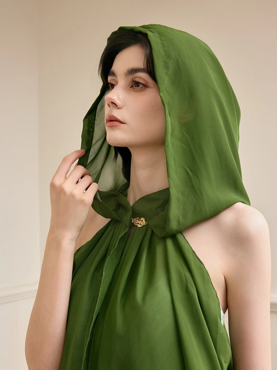 Rylithe 1pc Party Cape Fairycore Vintage Forest Queen Style Loose Hooded Jacket Photography Prop - Multicolor - View 1
