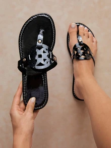 Tropiscape Elegant Women's Sandals, Ladies' Sandals, Sandals, Shoes, Easter, Summer, Flip Flops, Black Sandals, Women's Sandals - Black - View 6