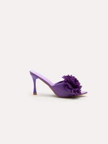 TuEzra Fashionable Purple Stiletto Heeled Sandals For Women, Pointed Toe & Slip-Resistant Sole Design, Perfect For Spring/Summer Parties - Purple - View 6