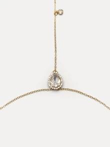 TuEzra 1pc Elegant Sexy Raindrop Chain Backless Necklace, Suitable For Women Any Occasion - Gold - View 8