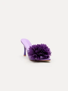 TuEzra Fashionable Purple Stiletto Heeled Sandals For Women, Pointed Toe & Slip-Resistant Sole Design, Perfect For Spring/Summer Parties - Purple - View 4