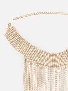 TuEzra 1pc Classic Tassel Necklace, Suitable For Important Occasions, Parties, Banquets, Etc. - Gold - View 6