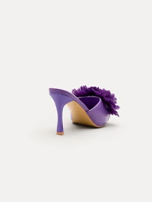TuEzra Fashionable Purple Stiletto Heeled Sandals For Women, Pointed Toe & Slip-Resistant Sole Design, Perfect For Spring/Summer Parties - Purple - View 5