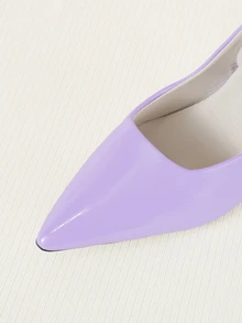 Clariva Sandal Selop Wanita Ujung Lancip Hak Pendek - Violet Purple - View 5