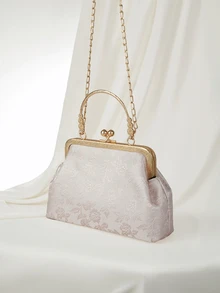 Clariva 2026 New Sequin Chain Evening Clutch Bag, Fashion Celebrity Handbag, Shoulder Bag, Crossbody Bag, Solid Color Zipper Chain Tote Bag - Pink - View 2