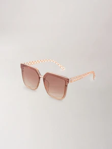 Clariva 1 Paar Oversized quadratische Plastik Sonnenbrillen für Frauen, geeignet als Urlaubsgeschenk, für Strandpartys, Outdoor-Freizeitaktivitäten, modischer Sonnenschutz, elegante Passform, geeignet für Familienausflüge, Reisen, Sommerurlaub am Strand und andere Anlässe. - 1 Stück Doppeltee - Übersicht 1