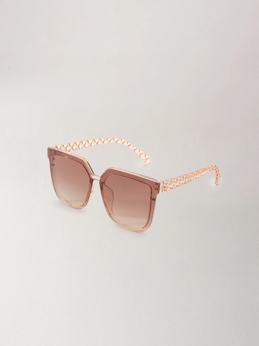 Clariva 1 Paar Oversized quadratische Plastik Sonnenbrillen für Frauen, geeignet als Urlaubsgeschenk, für Strandpartys, Outdoor-Freizeitaktivitäten, modischer Sonnenschutz, elegante Passform, geeignet für Familienausflüge, Reisen, Sommerurlaub am Strand und andere Anlässe. - 1 Stück Doppeltee - Übersicht 1