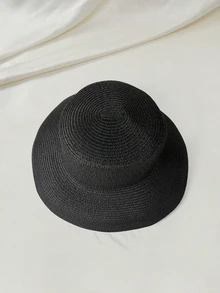 Clariva 1入組女士夏天大邊度假沙灘草帽，防UV防曬帽 - 防曬 - 查看 4