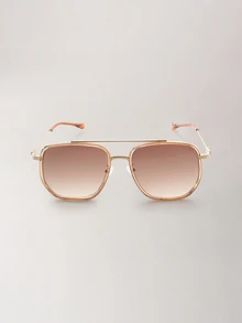 Clariva 1 pieza Gafas de moda de estilo bohemio para mujer, con protección para uso al aire libre, adecuadas para viajes y uso diario - Marrón degradado - Ver 2