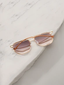 Clariva 1 pieza Gafas de moda de estilo bohemio para mujer, con protección para uso al aire libre, adecuadas para viajes y uso diario - Marrón degradado - Ver 5