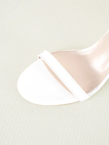 Clariva Summer Fashion Wedding Party Pearl Decor Sandals, Elegant Ribbon Bow Round Toe Chunky Heel Sexy Women High Heel Sandals - White - View 5