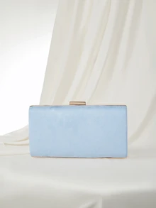 Clariva Elegante Abendtasche, geeignet für formelle Anlässe von Frauen wie Hochzeiten, Partys und Galas, perfekt für Partygirls und Damen. Diese Clutch Tasche hat einen glänzenden Verschluss, ein ideales Karnevalsgeschenk. - Babyblau - Übersicht 3