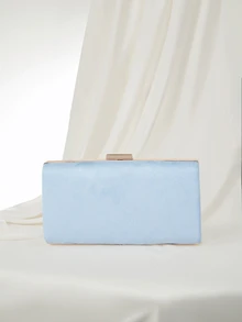 Clariva Elegante Abendtasche, geeignet für formelle Anlässe von Frauen wie Hochzeiten, Partys und Galas, perfekt für Partygirls und Damen. Diese Clutch Tasche hat einen glänzenden Verschluss, ein ideales Karnevalsgeschenk. - Babyblau - Übersicht 1