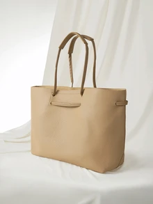Clariva 1pc Vintage Large Capacity Tote Bag, Convertible Shoulder Bag, Versatile Commuter Seashell Handbag, Casual High-Quality Adjustable Strap Women Bag - View 2