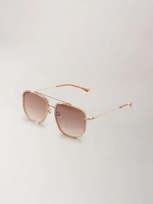 Clariva 1 pieza Gafas de moda de estilo bohemio para mujer, con protección para uso al aire libre, adecuadas para viajes y uso diario - Marrón degradado - Ver 1