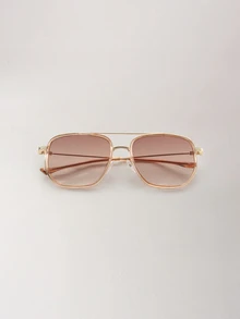 Clariva 1 pieza Gafas de moda de estilo bohemio para mujer, con protección para uso al aire libre, adecuadas para viajes y uso diario - Marrón degradado - Ver 4