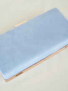 Clariva Elegante Abendtasche, geeignet für formelle Anlässe von Frauen wie Hochzeiten, Partys und Galas, perfekt für Partygirls und Damen. Diese Clutch Tasche hat einen glänzenden Verschluss, ein ideales Karnevalsgeschenk. - Babyblau - Übersicht 5
