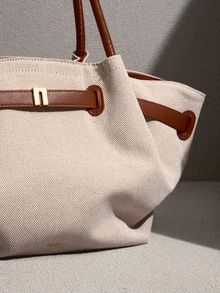 NobleVue JW PE New Spring/Summer Large Capacity Seashell Tote Bag Hana, Versatile Commute/Work Shoulder Bag, Handbag, Multifunctional Dumpling Bag, Purse, Chic - Beige - View 5