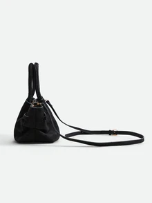 CHICVUE Retro Matte Tote Bag For Women, New Autumn/Winter Minimalist Commuter Handbag, Stylish Shoulder Underarm Bag, Vintage - Black - View 4