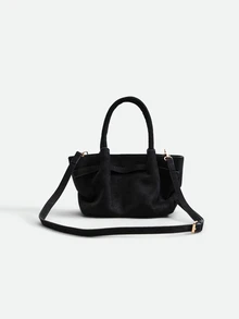 CHICVUE Retro Matte Tote Bag For Women, New Autumn/Winter Minimalist Commuter Handbag, Stylish Shoulder Underarm Bag, Vintage - Black - View 3