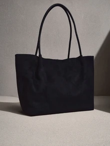 NobleVue Bolso de ante marrón café retro, nueva colección primavera 2026. Bolso de hombro de gran capacidad con bolsillo pequeño y bolso de axila, para uso empresarial y casual, ideal para ir al trabajo, compras, citas, viajes, estudiantes universitarias y otras ocasiones. Bolso de mano para mujer, de uso diario. - Negro - Ver 3