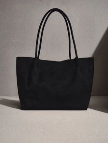 NobleVue Bolso de ante marrón café retro, nueva colección primavera 2026. Bolso de hombro de gran capacidad con bolsillo pequeño y bolso de axila, para uso empresarial y casual, ideal para ir al trabajo, compras, citas, viajes, estudiantes universitarias y otras ocasiones. Bolso de mano para mujer, de uso diario. - Negro - Ver 1