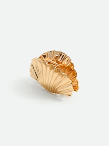 CHICVUE 1個金屬貝殼設計髮夾，浪漫夏季側邊髮飾，女士禮物，金色頭飾髮爪 - 金色 - 查看 1