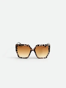 CHICVUE Unisex Square Leopard Print Sunglasses For Weddings, Parties, Travel, Beach And Festivals - View 1