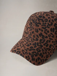 Hatastic 女款可調節豹紋棒球帽，休閒防曬帽，適合日常穿著與萬聖節 - 咖啡色 - 查看 5
