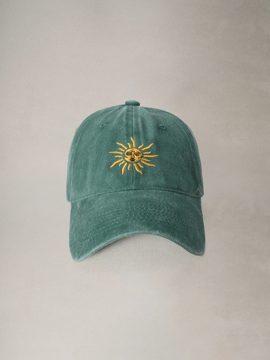 Hatastic 1件刺繡太陽戶外棒球帽,復古水洗中性卡車帽,Y2K情侶太陽帽萬聖節 - 墨綠色 - 查看 1