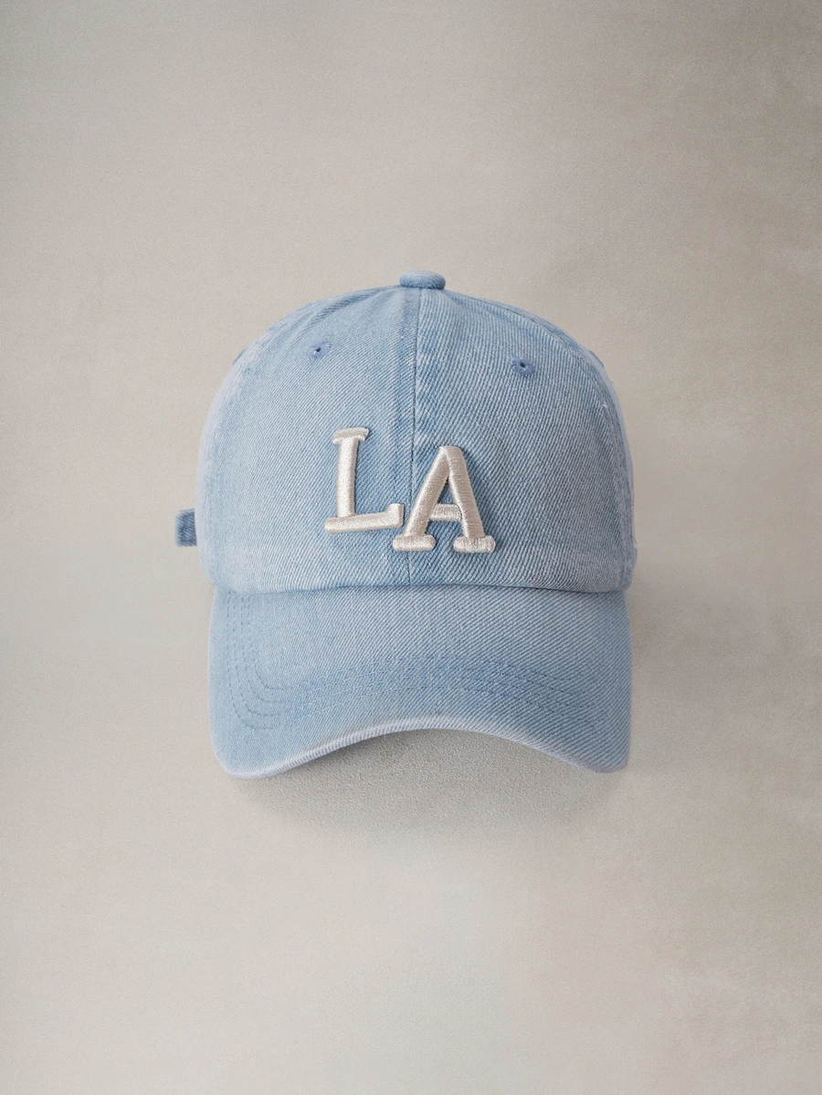 Hatastic 1件女款 LA 字母刺繡水洗牛仔棒球帽,街頭時尚帽,防曬,秋季萬聖節 - 多色 - 查看 1
