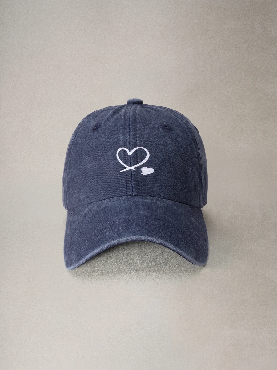 Hatastic 1件海軍藍雙心棒球帽,戶外遮陽帽,中性必備單品,萬聖節 - 深藍色 - 查看 1