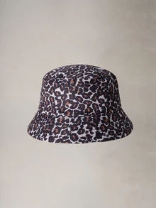 Hatastic 1件女款可正反穿豹紋漁夫帽，適合日常休閒戶外使用，開學季適用 - 豹紋 - 查看 2