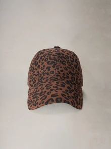 Hatastic 女款可調節豹紋棒球帽，休閒防曬帽，適合日常穿著與萬聖節 - 咖啡色 - 查看 1