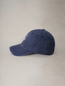 Hatastic 1件海軍藍雙心棒球帽，戶外遮陽帽，中性必備單品，萬聖節 - 深藍色 - 查看 3