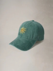 Hatastic 1件刺繡太陽戶外棒球帽，復古水洗中性卡車帽，Y2K情侶太陽帽萬聖節 - 墨綠色 - 查看 4