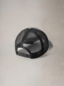 Hatastic 1件純色做舊打孔網眼水洗棒球帽，透氣防曬配件，適合春夏季萬聖節 - 彩色 - 查看 2