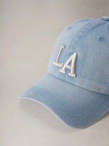 Hatastic 1件女款 LA 字母刺繡水洗牛仔棒球帽，街頭時尚帽，防曬，秋季萬聖節 - 多色 - 查看 5