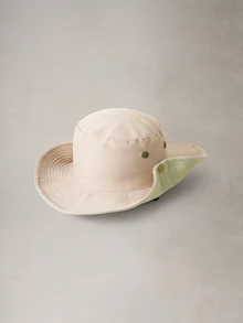 Hatastic 1件女款純色遮陽帽，大帽簷可折疊水桶帽，防紫外線，適合日常使用與返校季 - 卡其色 - 查看 4