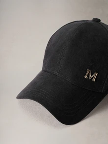 Hatastic 1頂男女通用純色M字Logo可調寬簷棒球帽，時尚簡約，返校季必備 - 彩色 - 查看 5