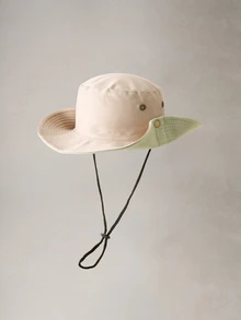 Hatastic 1件女款純色遮陽帽，大帽簷可折疊水桶帽，防紫外線，適合日常使用與返校季 - 卡其色 - 查看 3