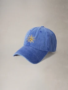 Hatastic 1件刺繡太陽四季戶外棒球帽，復古水洗中性網格卡車帽，可調節高爾夫遮陽帽，萬聖節 - 寶藍色 - 查看 4