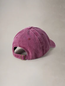 Hatastic 1件刺繡太陽光芒戶外棒球帽，復古水洗中性透氣可調節卡車帽，Y2K情侶遮陽帽萬聖節 - 酒紅色 - 查看 2
