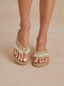 Tropiscape Tongs femme élégantes et classiques antidérapantes pour la plage, imprimé léopard, été - Camel - Voir 4