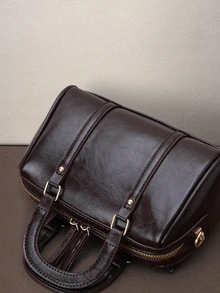 Hatastic Boston Handbag, Shoulder Bag, Pillow Bag Back To School - Coffee - View 5
